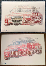 BTCC 2018 & 2017 AMD Tuning Audi S3 Jackson Smelt Whorton Word Art ~ A4 Poster