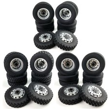 1Set CNC Vorderrad Hinterrad Felgen Nabe & Reifen für 1:14 Tamiya Truck 6×6