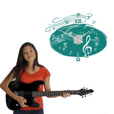 Wandtattoo Uhr KARLSSON Wanduhr Notenschlüssel Musik music +391+