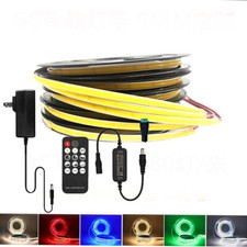 3mm LED Streifen strip Licht Set COB dimmbar Band Licht Adapter Fernbedienung DC