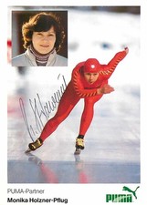 Monika Holzner-Pflug Autogrammkarte Eisschnelllauf Olympiasiegerin 1972