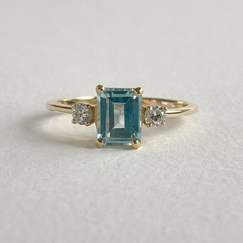 14k gelbgold aquamarin ring - 14k,