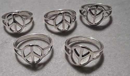 Sterling silber peace ring - silber,