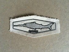 BUNDESWEHR MARINE TÄTIGKEIT ABZEICHEN AUFNÄHER "SCHWIMMTAUCHER", (WEISS/SILBER)