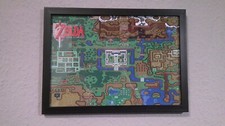 Zelda ALTTP Karte Print Poster Bild im Rahmen mit Glasscheibe Hochwertig! NEU!