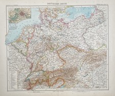 antike historische Karte Deutsches Reich um 1904