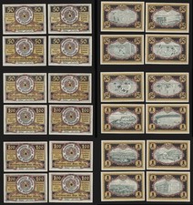 Bad Wildungen 6x 50 Pfennig  , 6x 1 Mark mit weißem Rand / Sportverein G/M 1428a