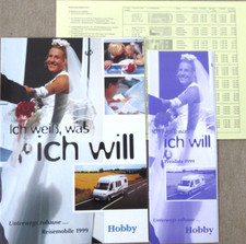 1999 Hobby Reisemobile Prospekt brochure, 20 Seiten + Preisliste