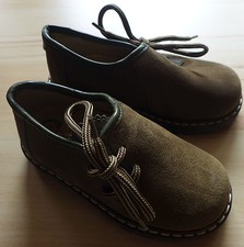 Kinder Trachtenschuhe Haferlschuhe Leder khaki braun 26 27 28 NEU mit Fehlern!