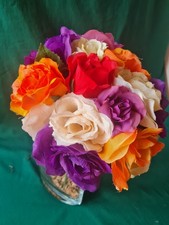 Seidenblumen 15 Stück künstliche Blumen Einzelblumen Deko Strauß Basteln