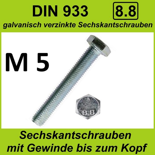 Din 933 8 sechskant - 8.8,
