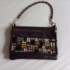 Handtasche dunkelbraun mit Strass-Steinen