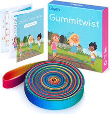 Cikyner Gummitwist Kinder Set，Hüpfgummi 4M Lang 1.5Cm Weit Gummi Twist Mit Anlei