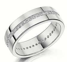 925 ECHT SILBER RHODINIERT *** Zirkonia Bandring Memory- Ring