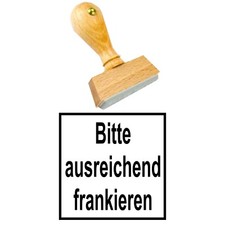 Bitte ausreichend frankieren Stempel Holzstempel Post Versand Brief Art.Nr:V&P-3