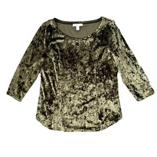 Green velvet top - velvet, womens