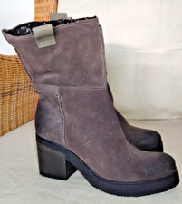 Stiefel Plateau Veloursleder Gr.37 braun NEU