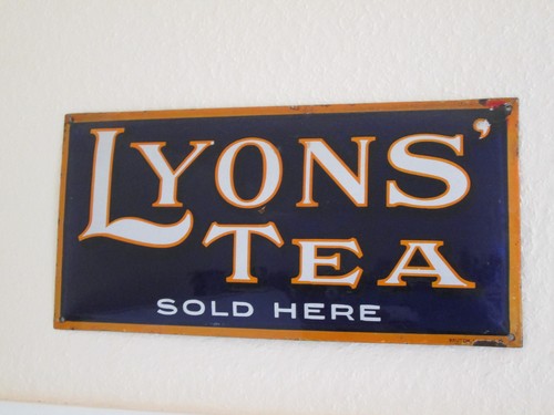 Altes emailleschild lyons - altes,