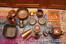 Konvolut Kupfer ca. 7 kg  Sammlung Kupferschrott 2 + Messing Topf ca. 1 Kg