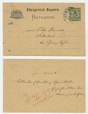 91947 - Ganzsache P 38 (93) - Postkarte - Memmingen 19.11.1893 nach Greiz