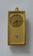 Vintage ERO Anhängeruhr DDR, vergoldet, rechteckig, 1970er Jahre