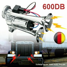 12V 600DB Fanfare Hupe Drucklufthorn Nebelhorn Lufthorn Für Auto PKW Zug Boot DE