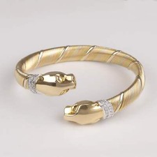 Cartier-Brillant-Armreif | „Panthere de Cartier“ (Cougar) 750/- Gelbgold |1990