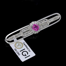 Diamanten Brosche Burma pink