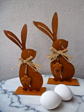 2 rostige Osterhasen 29/25cm