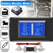 LCD DC Monitor Volt Amperemeter Meter Batterie Anzeige Tester Shunt 100A-200A