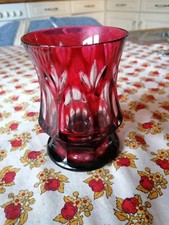 vintage Bleikristall Vase rot