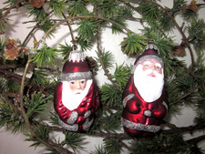 2x Weihnachtsmann* Christbaumschmuck* rot*Glas* 7 cm /9cm*   siehe Bilder