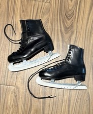 Schwarze Eiskunstlaufschuhe Herren Damen Vintage Retro Größe Gr. 43 Leder