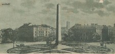 rar  Litho München Karolinenplatz Obelisk Droschke 1903 Pforzen Stempel