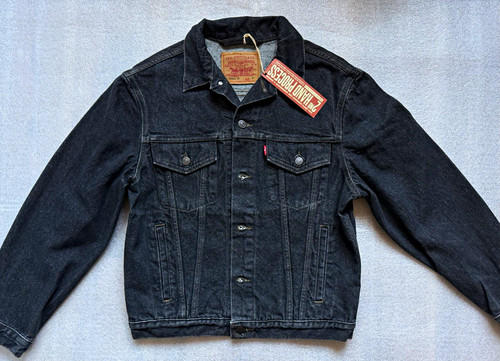90s levi black denim jacket - denim,