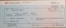 Deutsche Bahn Fahrkarte 1995