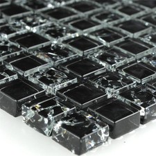 Glasmosaik Fliesen Schwarz Innen Waschraum Küche Badezimmer Duschwand Tokio