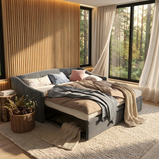 Polsterbett aus Samtstoff