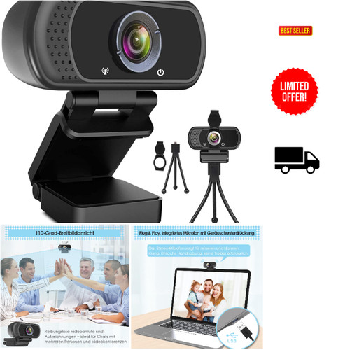 1080p webcam mit mikrofon und - webcam,
