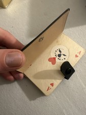 Museum Stück  Mini-Skatspiel (WSF) im Lederetui, ca. 1930–40, Goldschnitt, neu 