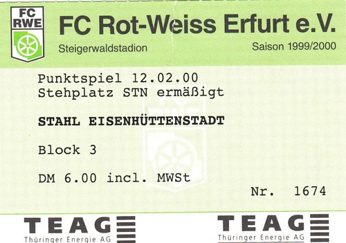 Ticket rot weiß erfurt - rot,