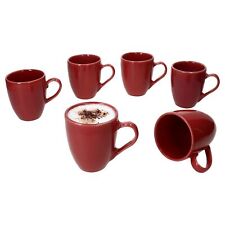 Mäser 6x Natural Kaffeebecher 270ml rot Steingut-Tassen 6 Personen Tee Kakao 