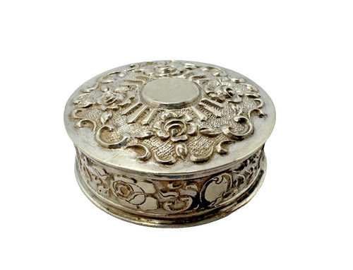 835 silber pillendose - silber, mit