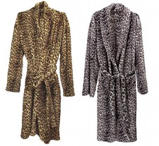 Bademantel Leopard Unisex Microfaser Saunamantel Morgen Mantel Damen & Herren