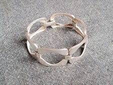 schweres breites Designer-Glieder-Armband - 835er Silber, Art Deco, alt, Vintage