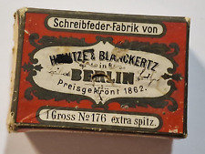 alte Schachtel Heintze & Blanckertz mit Schreibfedern No.176