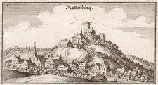 Rottenburg an d. Laaber Original Kupferstich Merian 1644