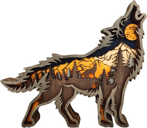 Drawelry holzwolf skulptur - 3d,