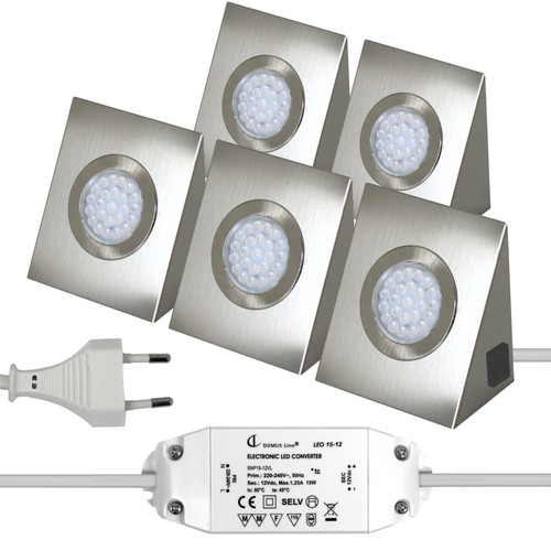 5er led set trafo edelstahl - 5er,