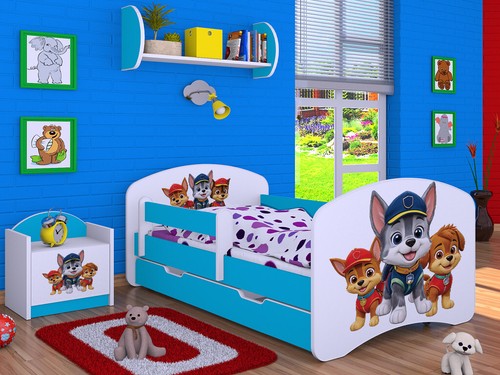 Kinderbett hundemotiv blau mit - kinderbett,